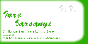 imre varsanyi business card